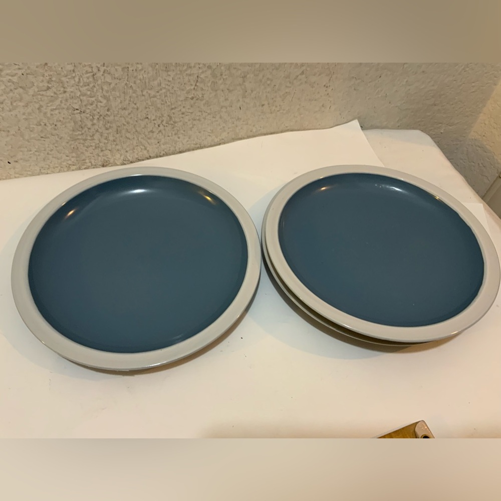 Master Cuisine Set Of 3 plates  Blue Stoneware 7.75” G11